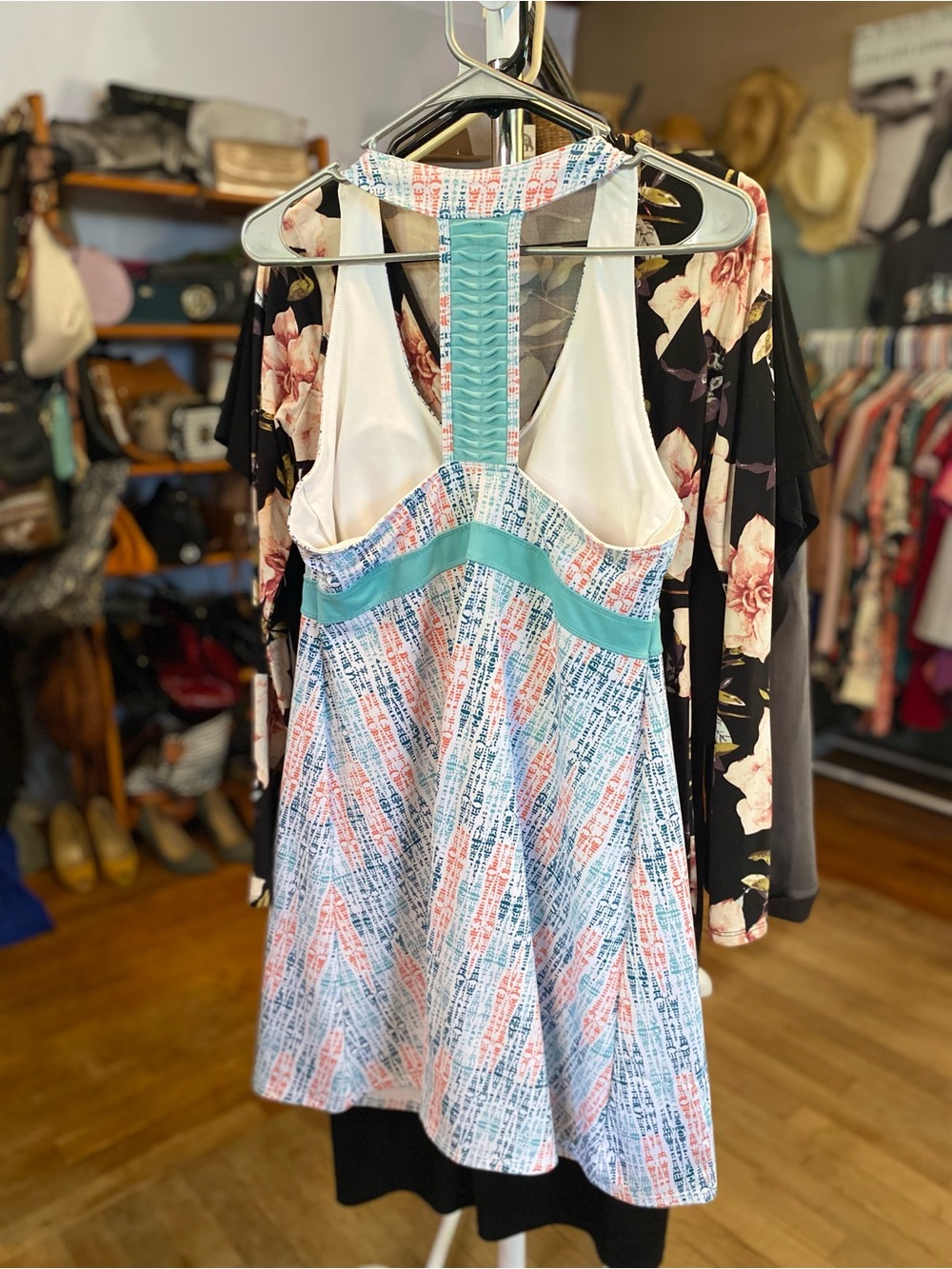 Soybu Coral, Teal & Navy Striped Racerback Active Dress - Picture 5 of 5